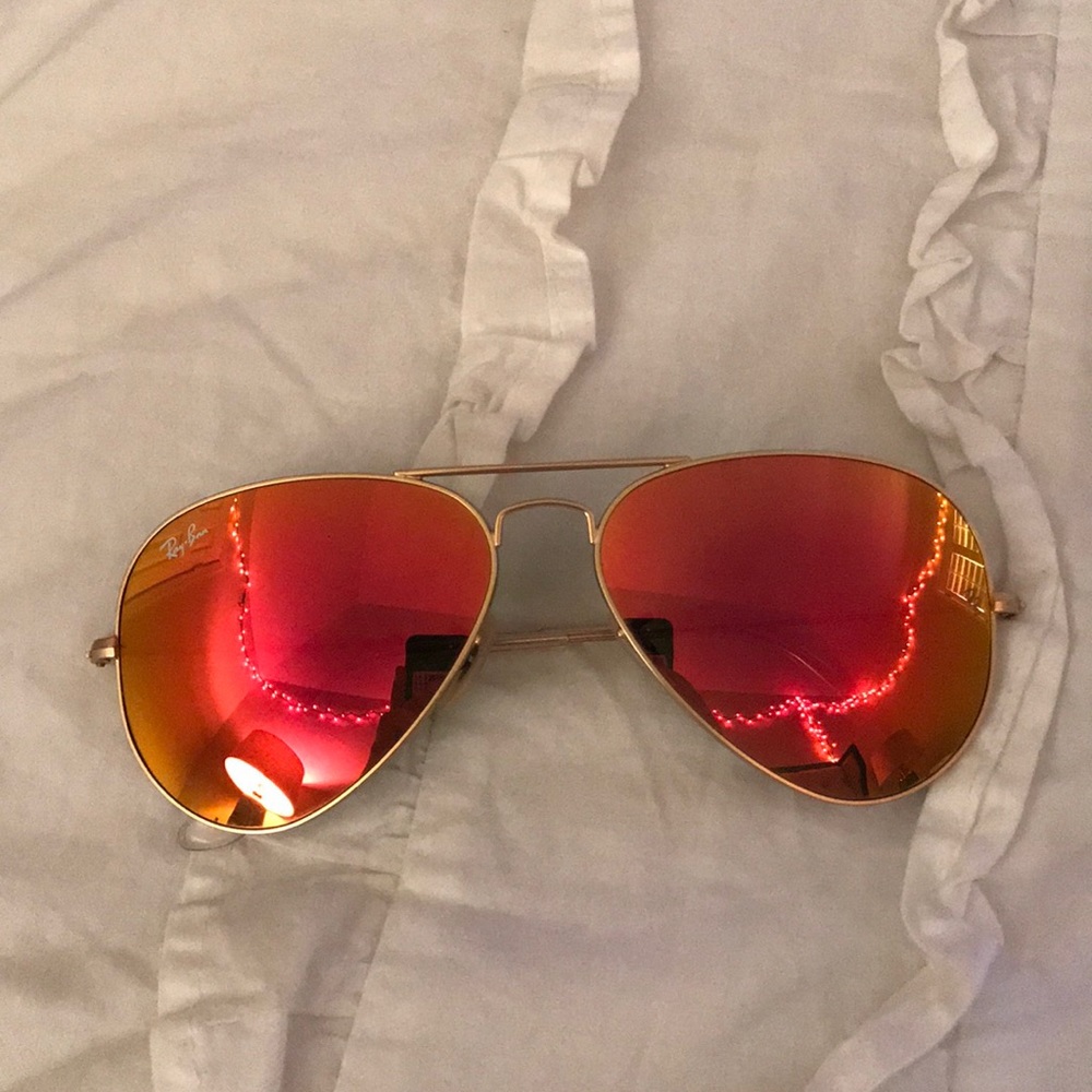 red/ orange ray bans